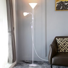2 Way White Floor Lamp