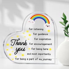 Thank You Teacher Gifts For Her Nursery Teaching Assistant Heart Acrylic Plaque