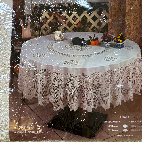 White vinyl lace - pattern, round