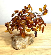 Vintage Baltic Amber Leaf Tree
