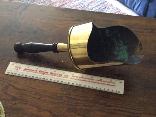 Brass grain scoop - grain,