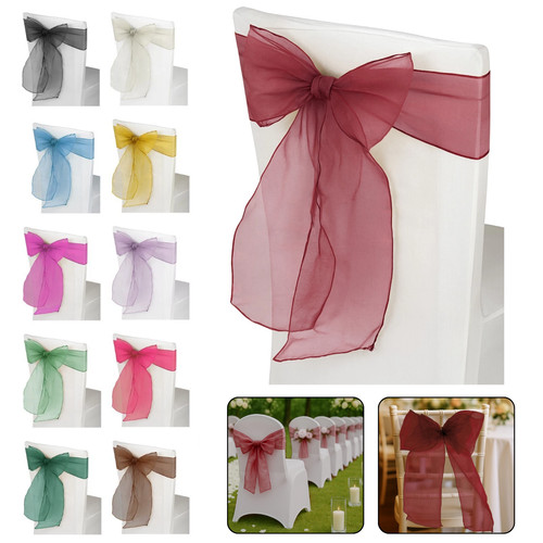 100pcs organza sashes chair - 1-100pcs,
