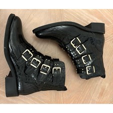 Carvela | RRP £139 | Strap | Black | Crocodile | Leather | Ankle boots | 38