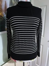 H&M Black/White Jumper Size XS - Turtleneck Stripes