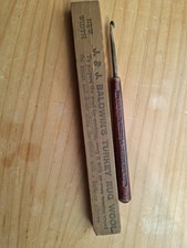 Vintage Rug Making  Hook And Wooden Guage Turkey Rug Wool