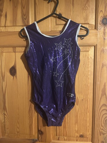 Purple gymnastics leotards