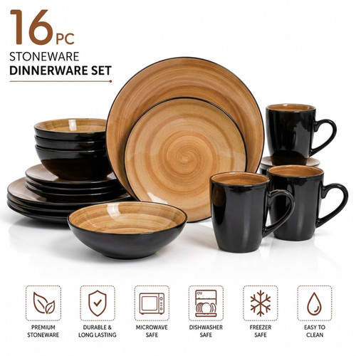Piece stoneware dinnerware - 16,
