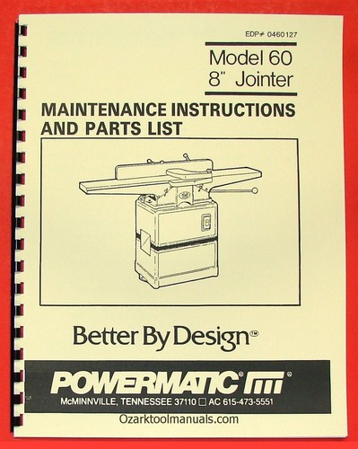 Powermatic wood jointer - 60, 8"