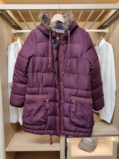 JOULES UK 16 WINE COAT JACKET PARKA PADDED PUFFER ZIP UP BELMOT HOODED WOMENS
