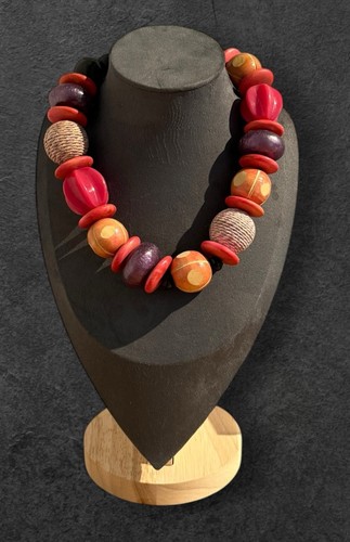 Chunky bohemian style necklace - chunky,