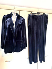 Navy Blue velour velvet suit