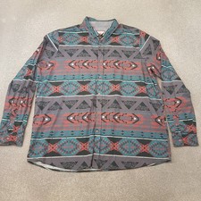 Joe Browns Mens Shirt 2XL XXL Purple Blue Aztec Western Navajo Abstract