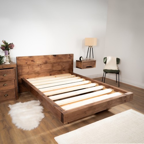 Wooden handmade floating bed - floating,