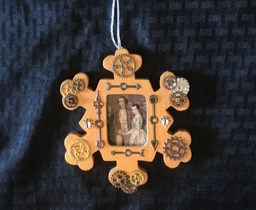 Steampunk gold snowflake - steampunk,