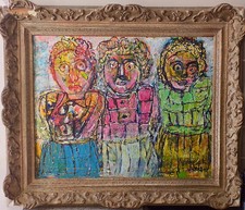 Aldo Pasquali - 'The Three Spinsters - Mixed Media 49cm x 39cm Excluding Frame