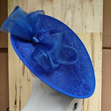 royal blue large lace hatinator fascinator millinery headband wedding hat