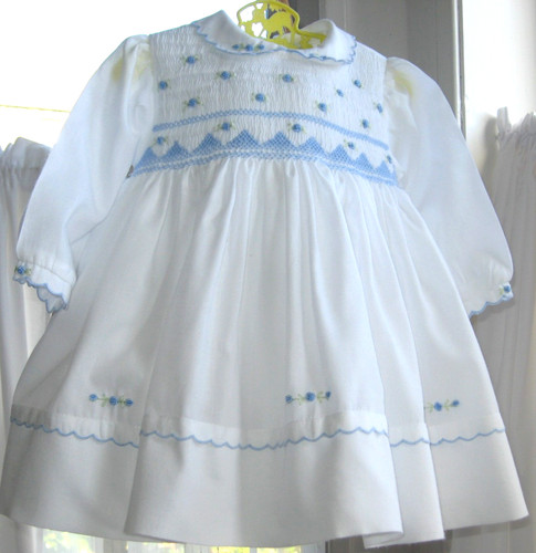 Smocked party frock sarah - ls,