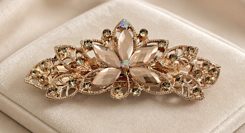 Gold tone floral - flower, hair