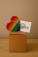 Rainbow Stained Glass Heart Hanging Decoration – Gift Boxed – Jones Home & Gift