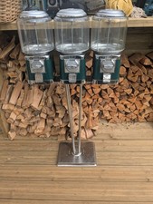 Retro Gum Ball Beaver 3 Headed Green Sweet Machine With Genuine Stand