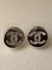 CHANEL Silver Tone CC Logo