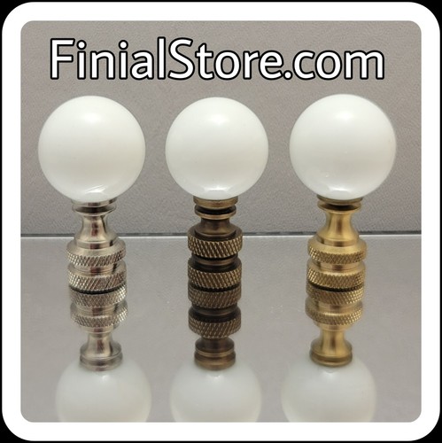 White marbled glass ball - 1",