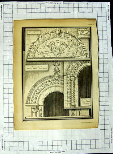 Original old antique print - old,