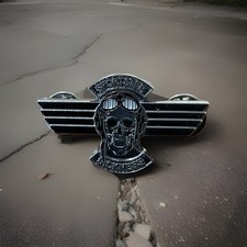 Skull Biker Pin Badge, HA Outlaw Nomad 1% Harley #13 Angels DILLIGAF Lone Wolf