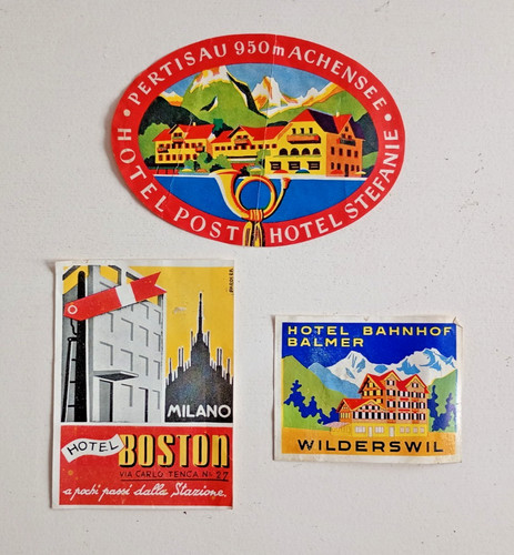 Vintage luggage labels - vintage,