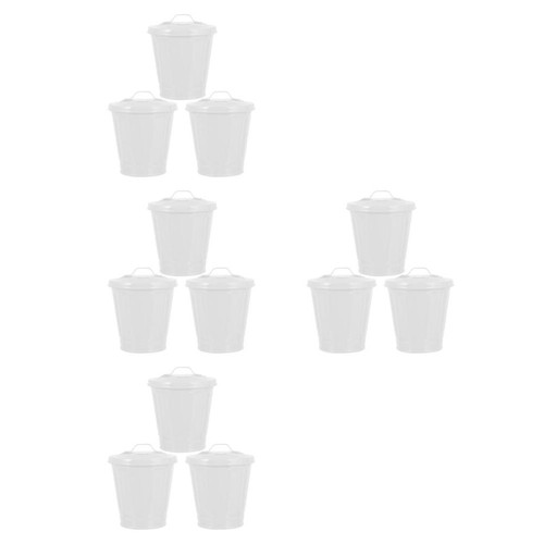 Mini metal trash can white - mini,