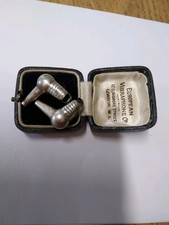 VIBRAPHONE EAR TUBES  Antique  (George V)  Silver. With Original Box.