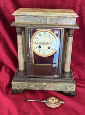 Nice French Green Onyx Four Glass Mantle Clock