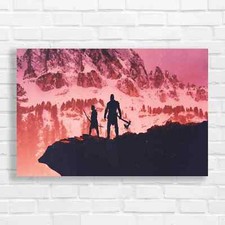 Silhouettes in the Frozen Landscape Canvas Print Large Picture Wall Art