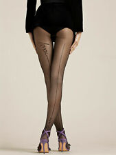 BISOU 20 DEN FIORE Sexy Patterned  Decorative Tights In Black