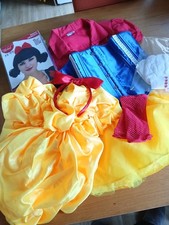 COMPLETE Snow White COSTUME Sz 10 WIG Top CORSET Skirt TRAIN Headband STOCKINGS!