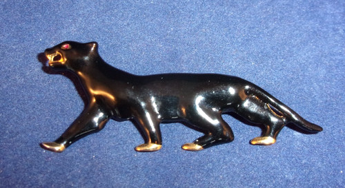 Enamel black panther - panther, cat