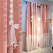 Princess Korean Curtains Room  Warm Girl  Heart Newly Married Pink High Blackout