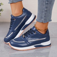 Womens Running Trainers Sports Sneakers Lace Up Platform Ladies Comfy Shoes Size