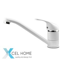 Small White Kitchen Sink Mixer Tap – Single Lever, Durable Brass