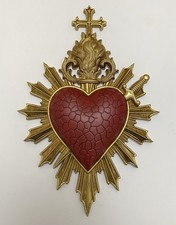 Ornate Gold & Red Sacred Heart