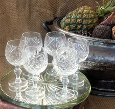 Set of 6 cut crystal glass