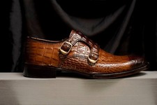 Handmade Men Brown Crocodile
