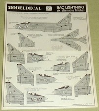 Modeldecal Decals No.1 EE/BAC Lightning Mk.1A Mk.2 Mk.6 decal in 1:72 Scale