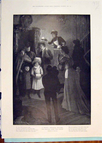 Old antique print - old, christmas