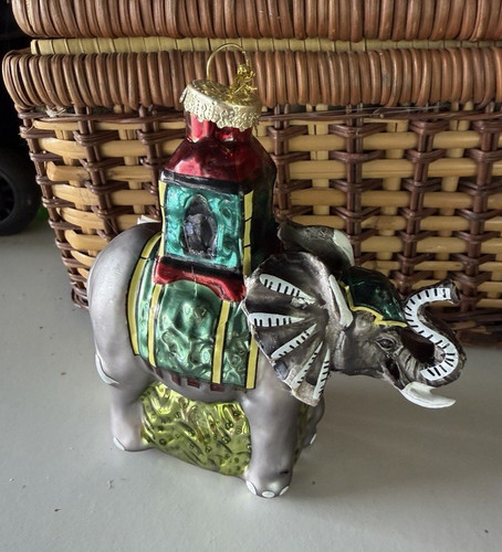 Glass elephant ornament - elephant, ornament/bauble