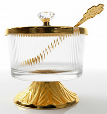 Footed Glass Sugar Bowl with