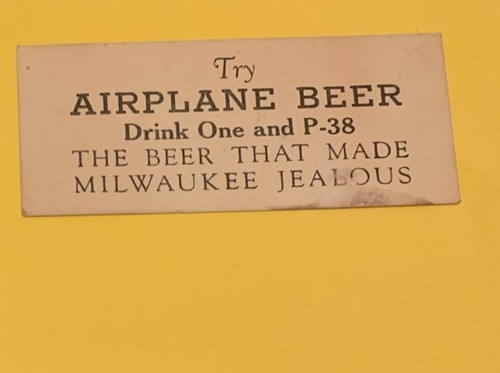 Funny airplane beer card - p-38,