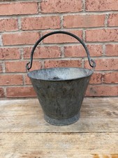 Old Galvanised Metal Pail Bucket Planter with Handle
