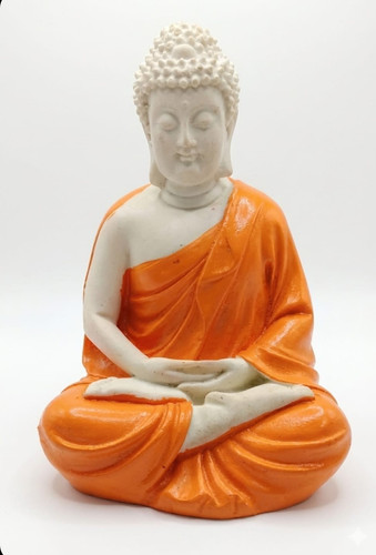 Orange meditating buddha - orange,