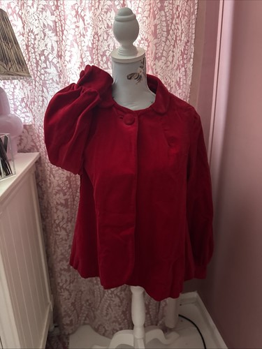 Red velvet jacket - size, 10